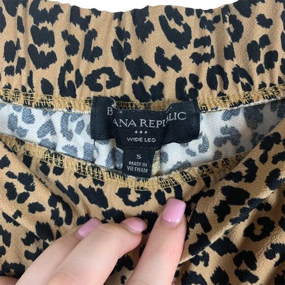 Banana Republic Animal Print Wide Leg Cropped Flowy Palazzo Pants Women's S - Picture 4 of 4